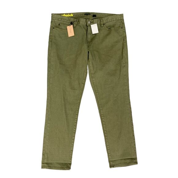 J Crew Jeans Mens 33 Ivy Green Toothpick Ankle Super Skinny Stretch 5 Pocket - Picture 1 of 11